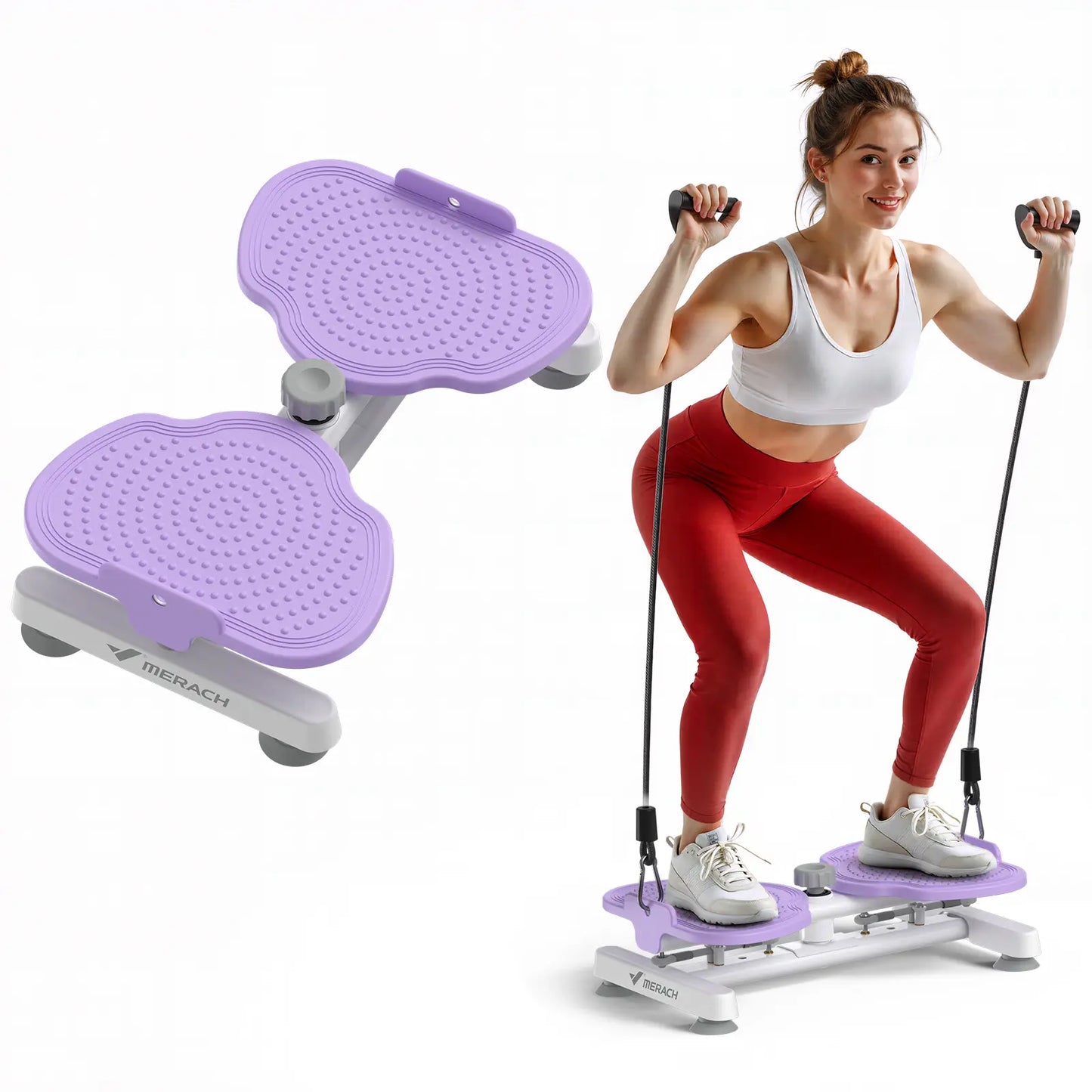 Merach Waist Twist Machine Toned Abs Waist Twister Can Stand with Feet Apart Double Non-Slip No Noise Use Exercise Equipment Abdominal Roller Workout Summervibes