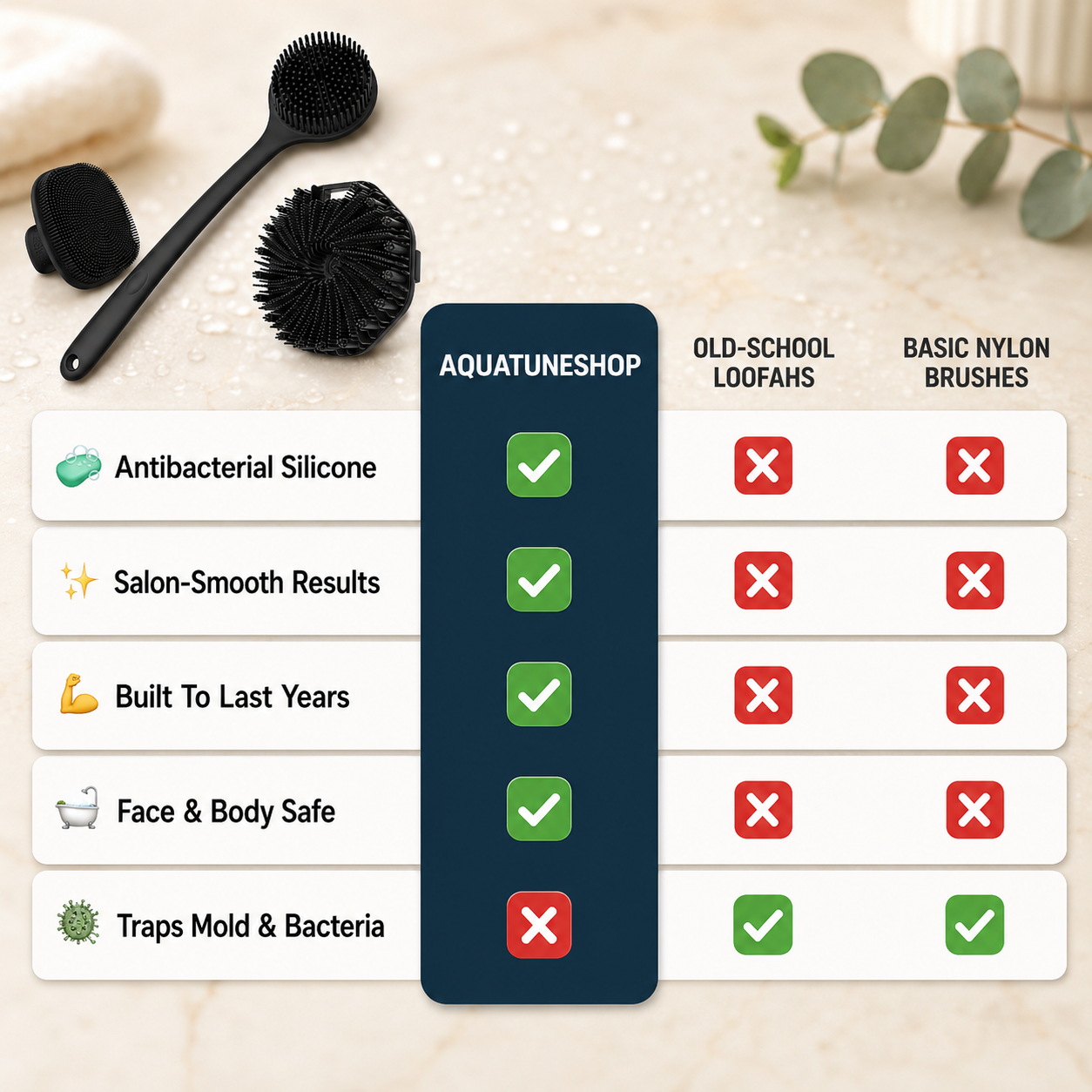 Silicone Bath Brush Set