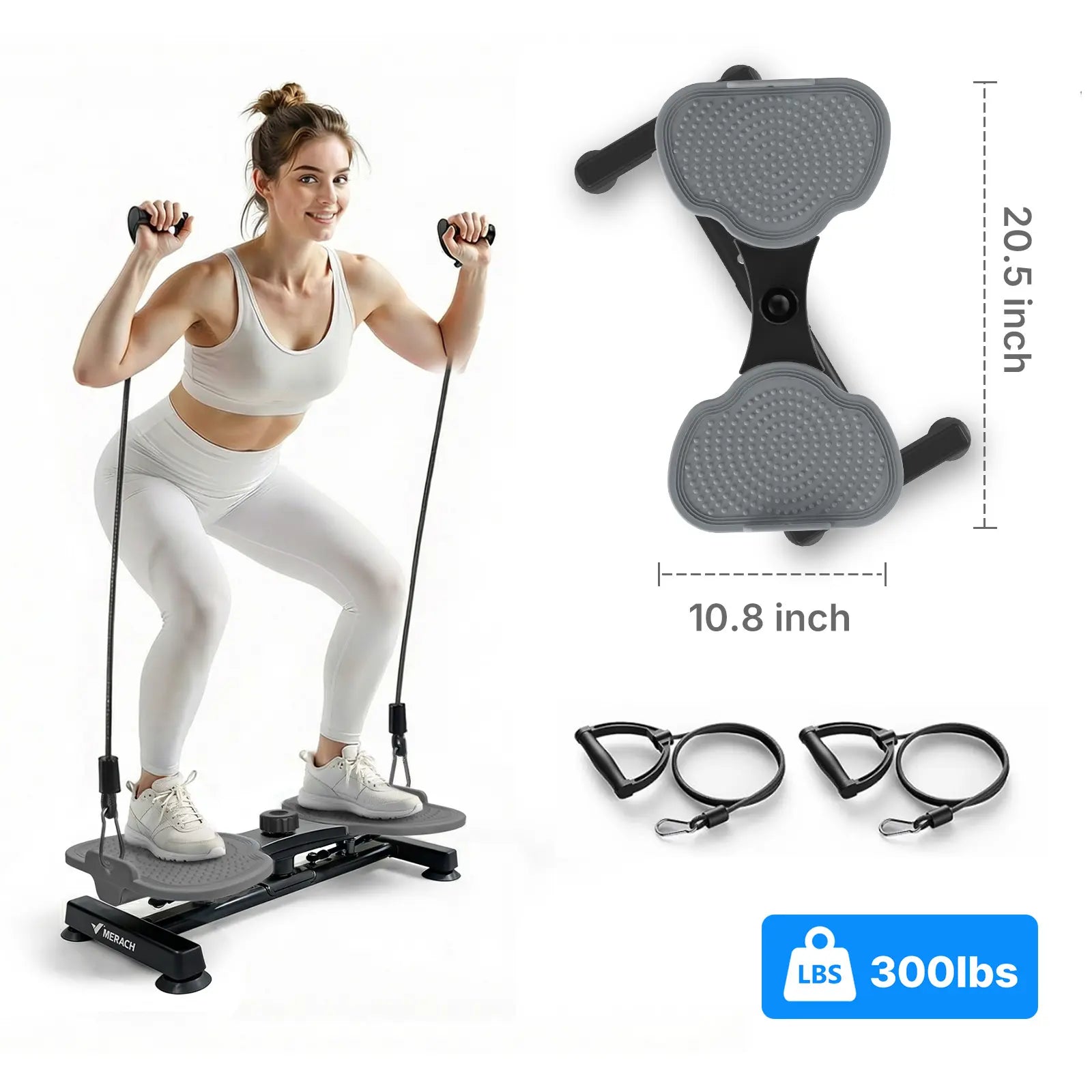 Merach Waist Twist Machine Toned Abs Waist Twister Can Stand with Feet Apart Double Non-Slip No Noise Use Exercise Equipment Abdominal Roller Workout Summervibes