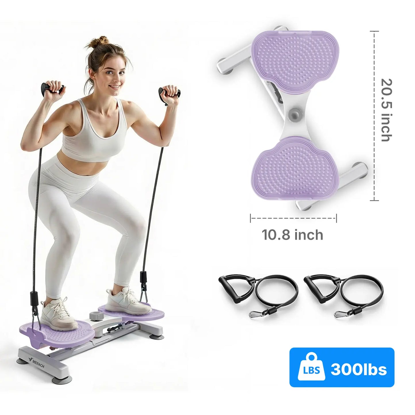 Merach Waist Twist Machine Toned Abs Waist Twister Can Stand with Feet Apart Double Non-Slip No Noise Use Exercise Equipment Abdominal Roller Workout Summervibes