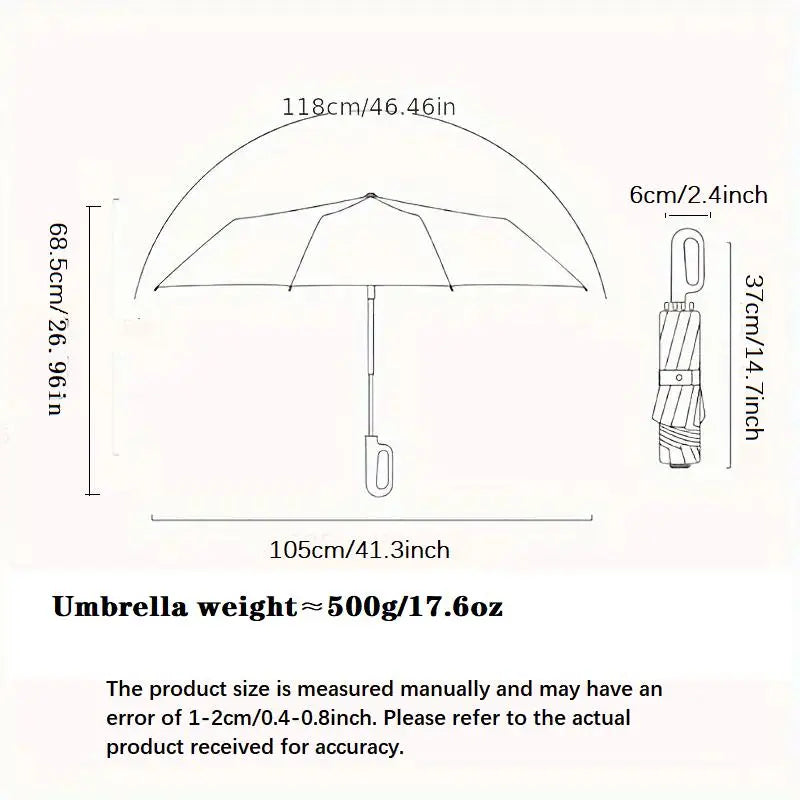 Green Foldable Rainproof Automatic Umbrella, 1 Count Compact Ring-Buckle Windproof Reinforced Pocket Umbrella for Women, Durable Sun-Protection UV Umbrella, Suitable for Rainy Days and Outdoor Use, Wind Resistant Umbrella, Portable Folding Umbrella