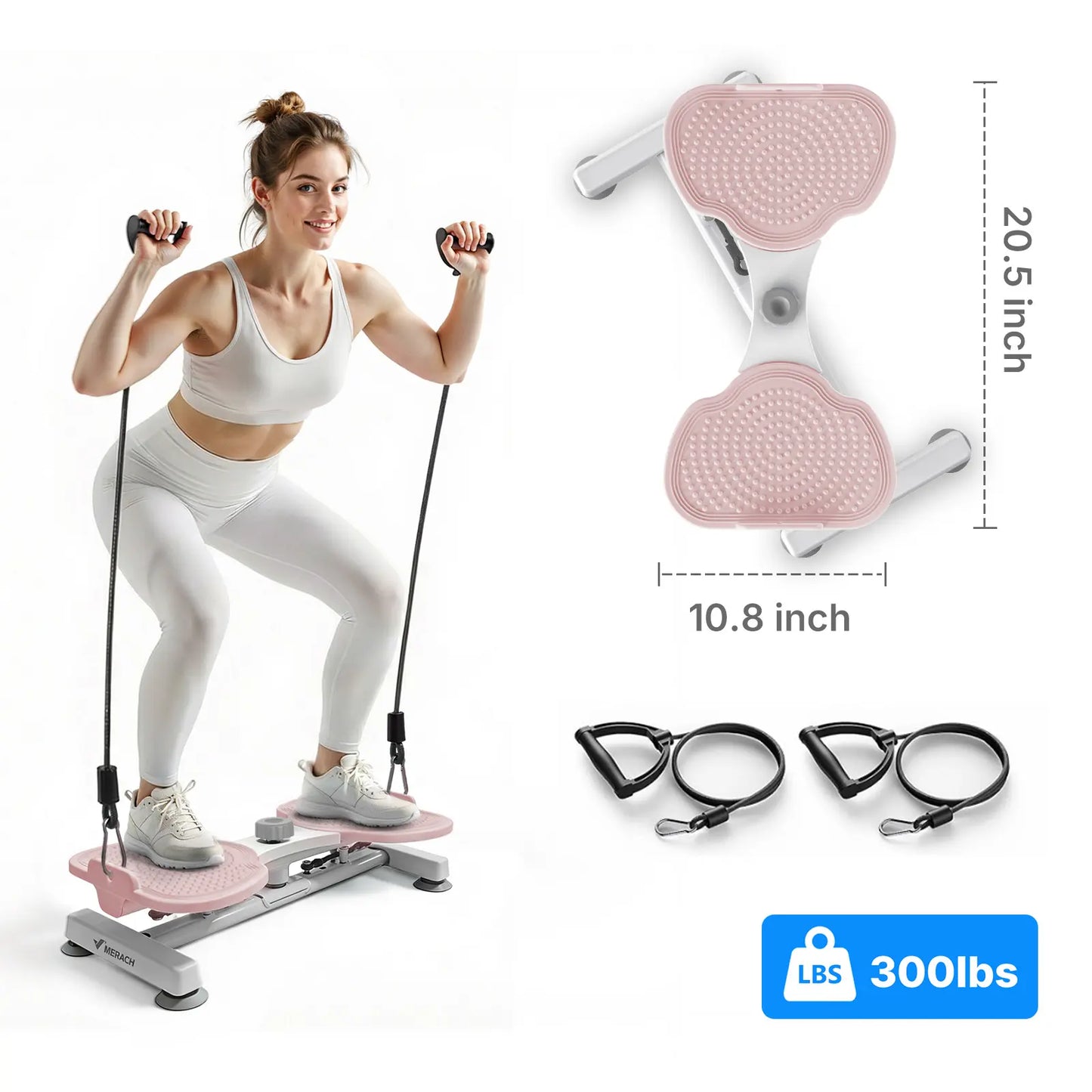 Merach Waist Twist Machine Toned Abs Waist Twister Can Stand with Feet Apart Double Non-Slip No Noise Use Exercise Equipment Abdominal Roller Workout Summervibes
