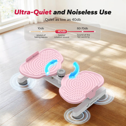Merach Waist Twist Machine Toned Abs Waist Twister Can Stand with Feet Apart Double Non-Slip No Noise Use Exercise Equipment Abdominal Roller Workout Summervibes