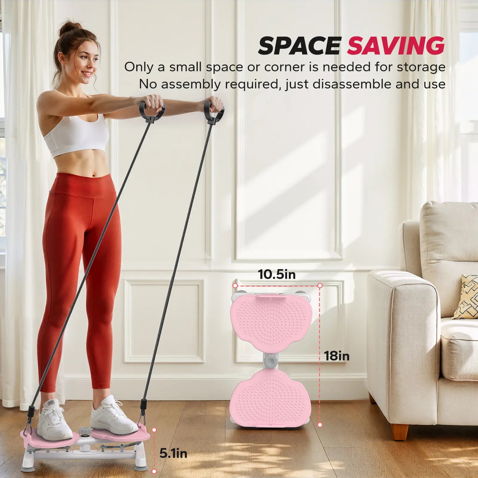 Merach Waist Twist Machine Toned Abs Waist Twister Can Stand with Feet Apart Double Non-Slip No Noise Use Exercise Equipment Abdominal Roller Workout Summervibes